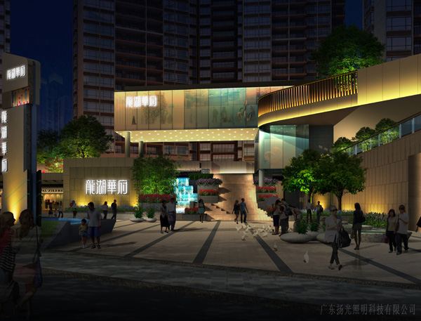 商業區夜景照明效果圖