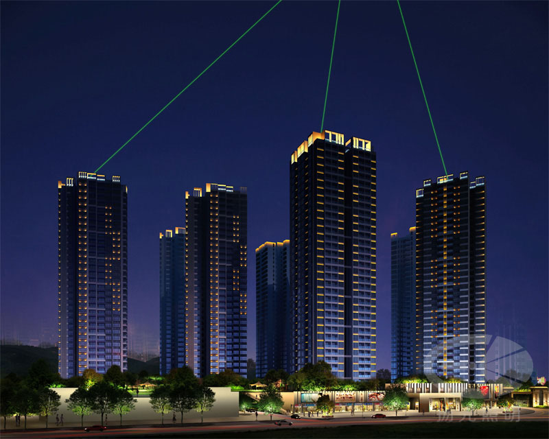 小區樓體照明設計效果圖
