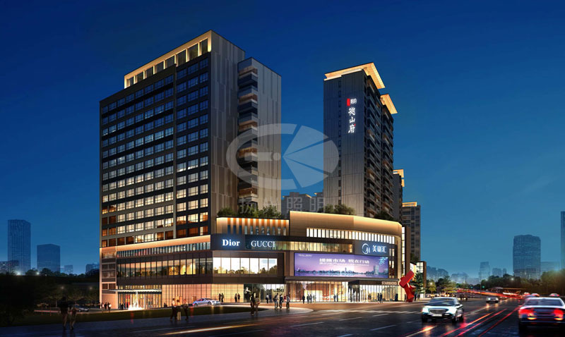 商業廣場樓體亮化設計效果圖