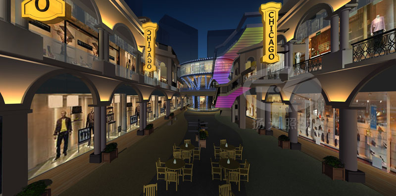 商業街景觀亮化設計效果圖