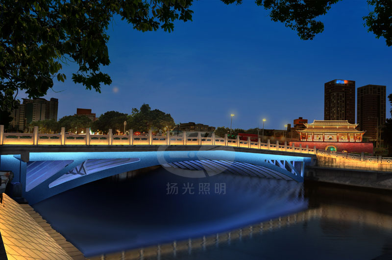 河岸夜景亮化設計效果圖