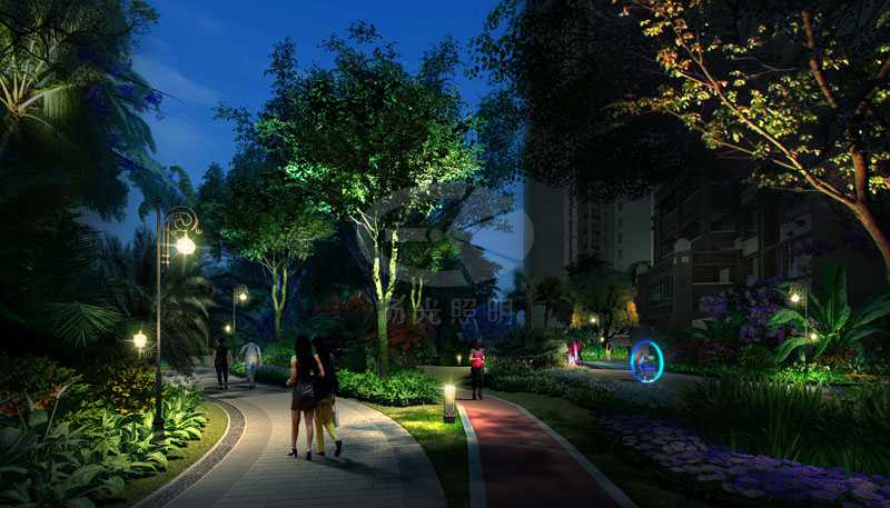 小區園林燈光設計效果圖